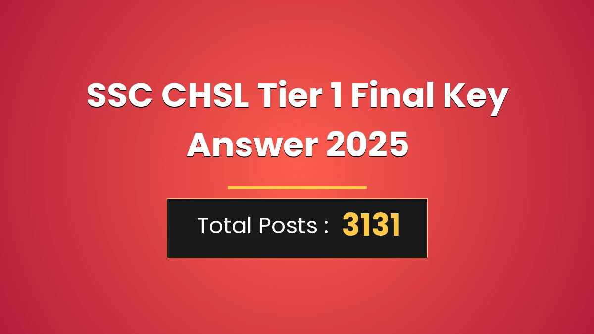 SSC CHSL Tier 1 Final Answer Key 2026 Out