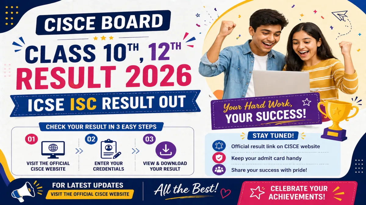 CISCE Board Class 10th, 12th Result 2026 – ICSE ISC Result Out at cisce.org