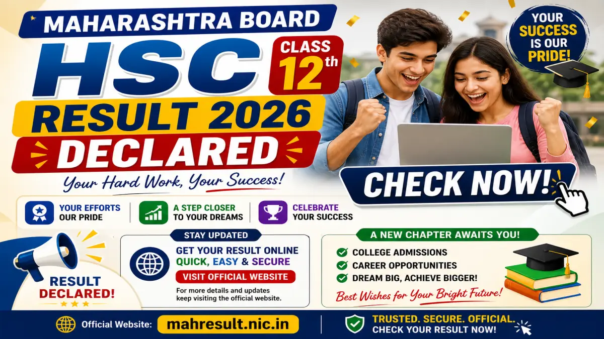 Maharashtra Board HSC Class 12th Result 2026 declared
