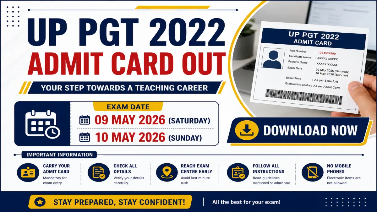 UP PGT 2022 Admit Card Out - Download Now