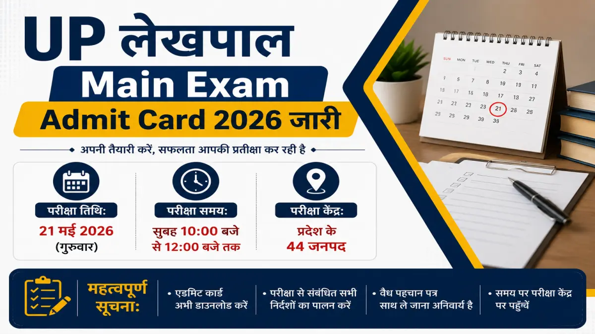 UP Lekhpal Main Exam Admit Card 2026 जारी