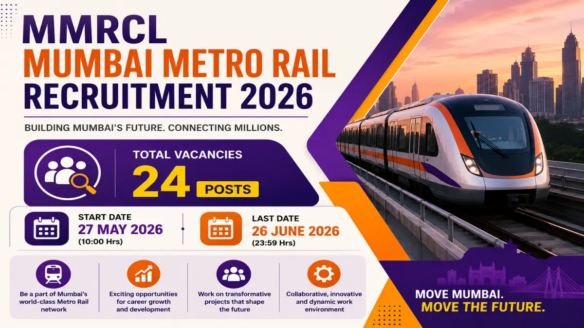 MMRCL Mumbai Metro Rail Recruitment 2026 - Apply Online