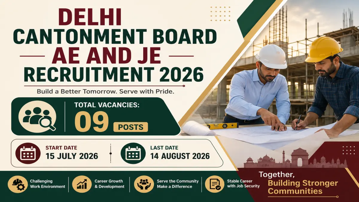 Delhi Cantonment Board AE and JE Recruitment 2026
