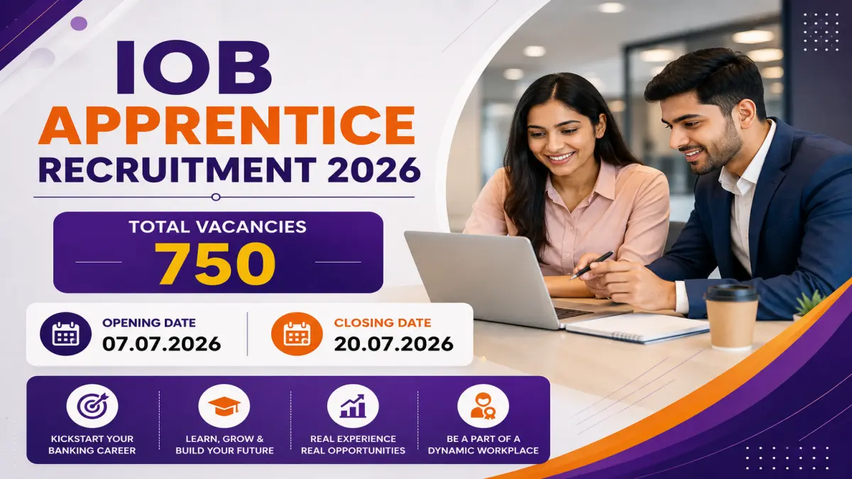 IOB Apprentice Recruitment 2026: 750 Posts