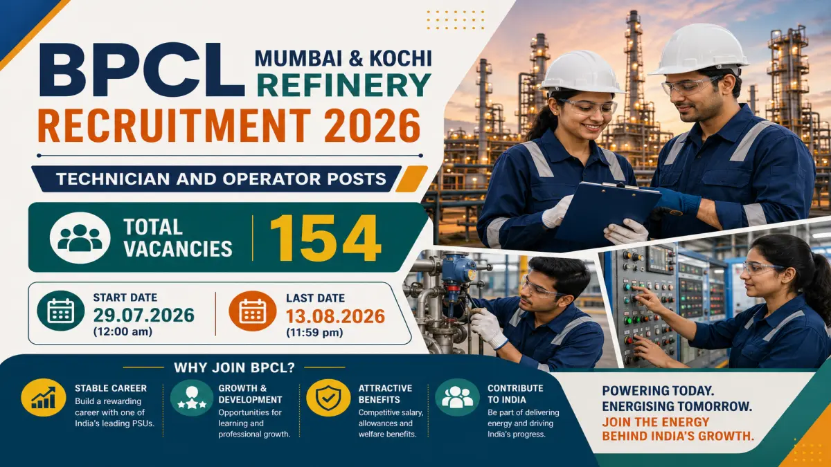 BPCL Technician and Operator Recruitment 2026: 154 Posts