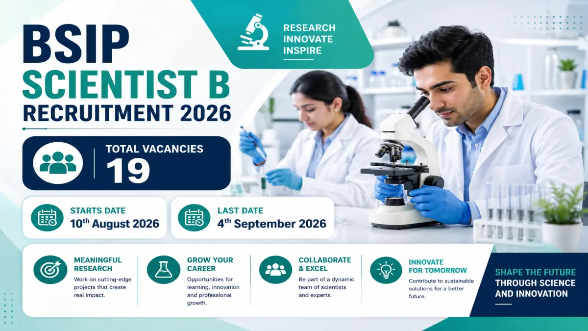 BSIP Scientist B Recruitment 2026: Apply Online