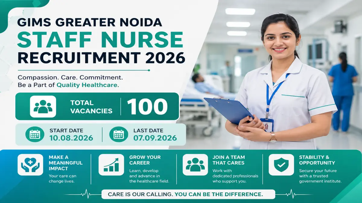 GIMS Staff Nurse Recruitment 2026: 100 Posts