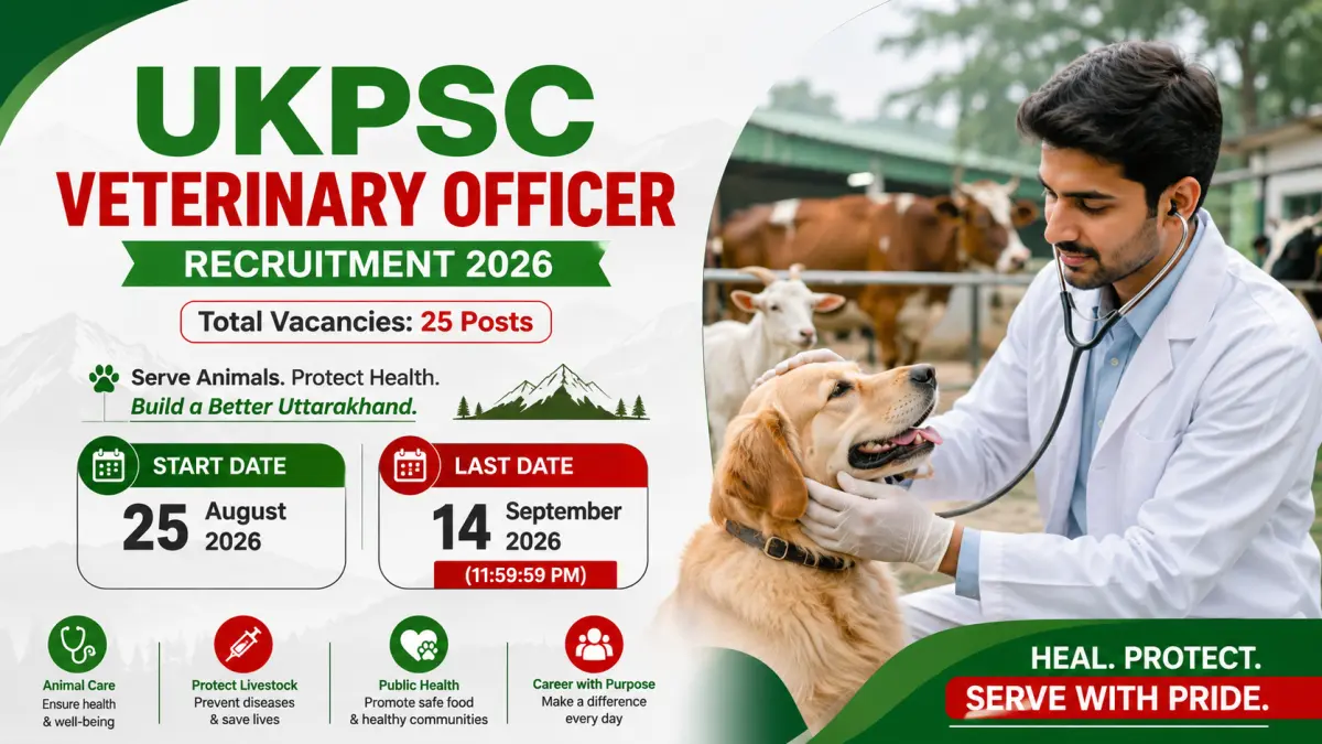 UKPSC Veterinary Officer Recruitment 2026: 25 Posts