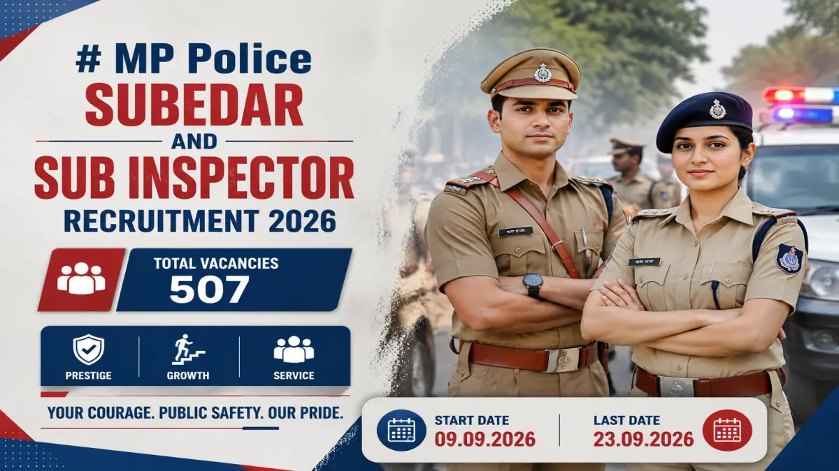 MP Police Subedar & SI Recruitment 2026: 507 Posts