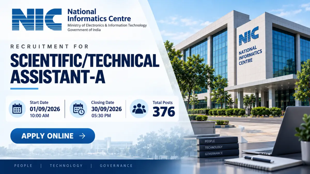 NIC Scientific/Technical Assistant-A Recruitment 2026