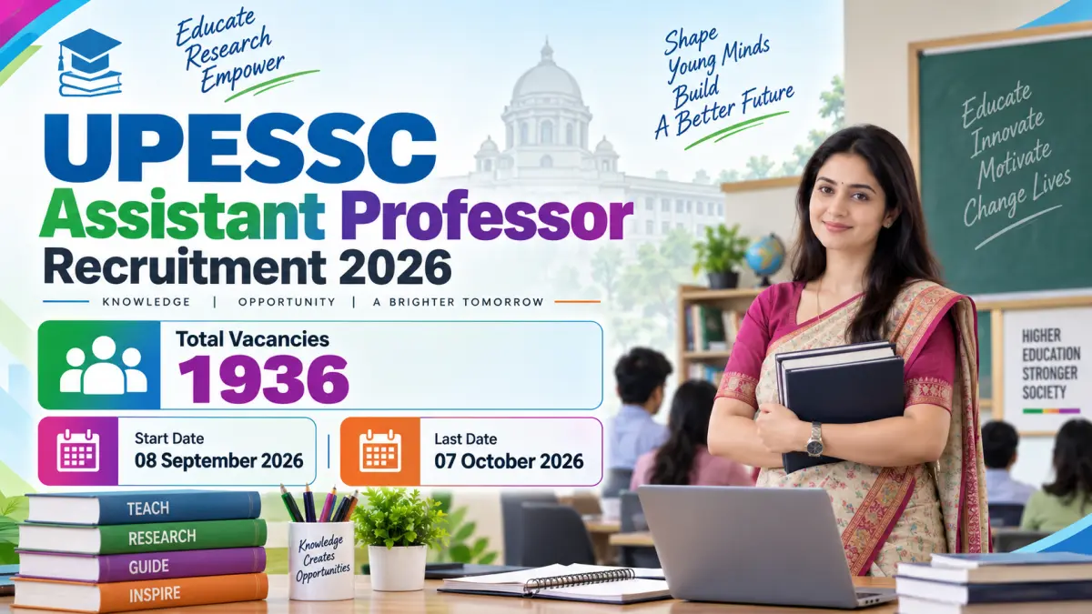 UPESSC Assistant Professor Online Form 2026: 1936 Posts