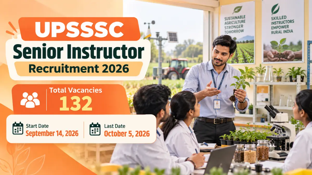 UPSSSC Senior Instructor Recruitment 2026: 132 Posts