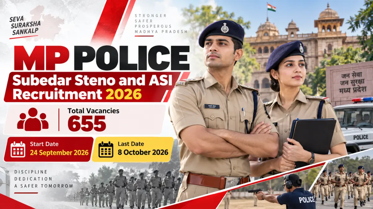 MP Police Subedar Steno and ASI Recruitment 2026 (655 Posts)