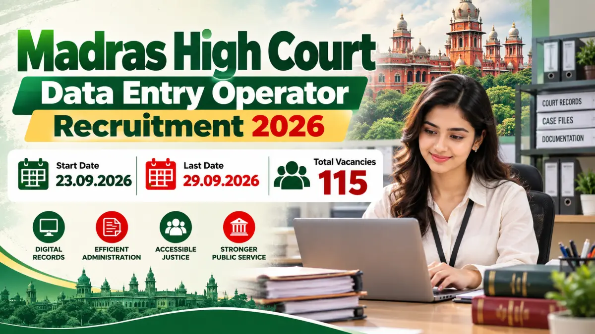 Madras High Court Data Entry Operator Online Form 2026