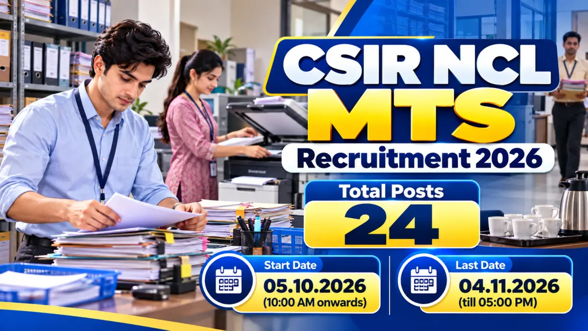 CSIR NCL MTS Online Form 2026 - 24 Posts, Pune