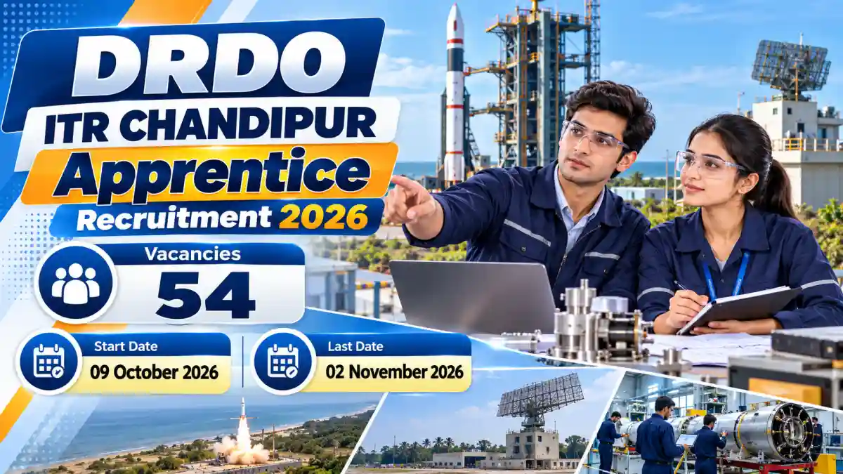 DRDO ITR Chandipur Apprentice Online Form 2026 - 54 Vacancies