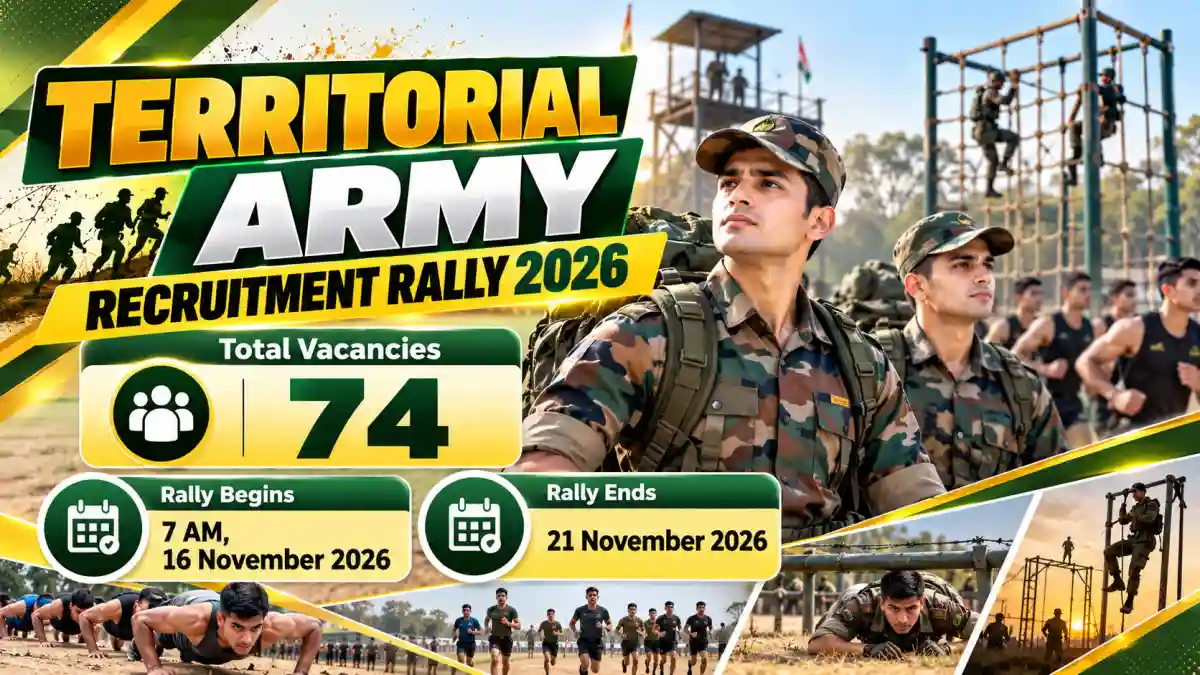 Territorial Army Recruitment Rally 2026 - 74 Vacancies