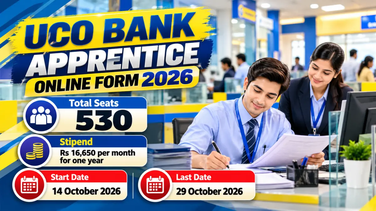 UCO Bank Apprentice Online Form 2026 - 530 Seats