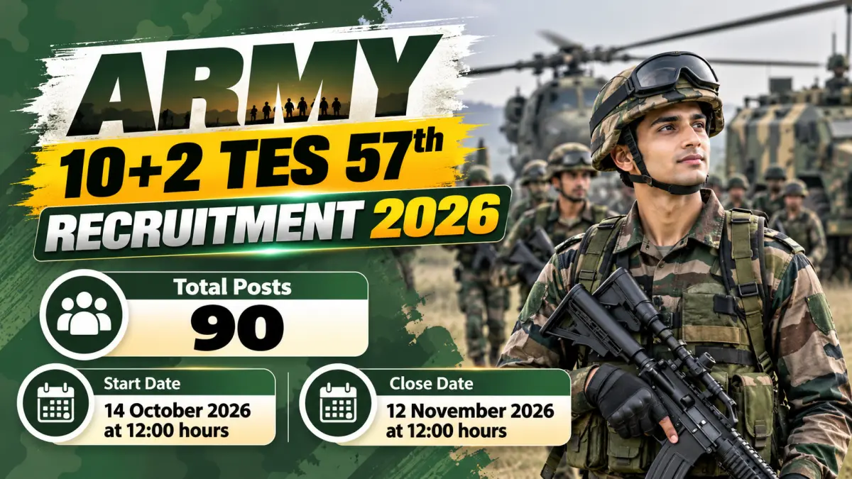 Army 10+2 TES 57th Online Form 2026 - 90 Vacancies