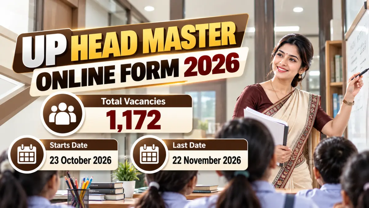 UP Head Master Online Form 2026 - 1172 Vacancies