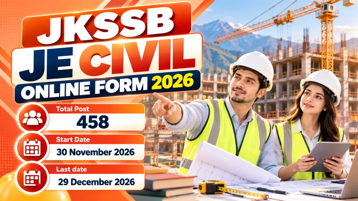 JKSSB JE Civil Online Form 2026 - 458 Posts