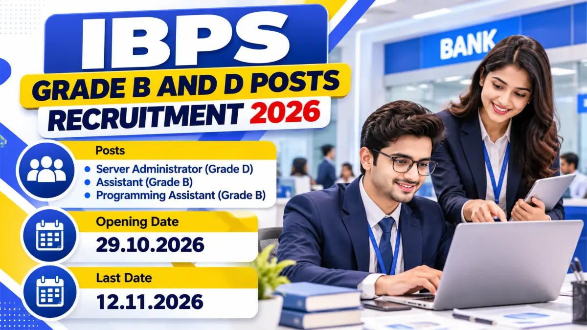 IBPS Grade B and D Posts Online Form 2026